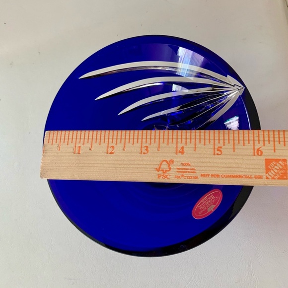 Vintage Schonborner Bleikrestall Cobalt Blue Cut Crystal Glass Bowl - Picture 3 of 14